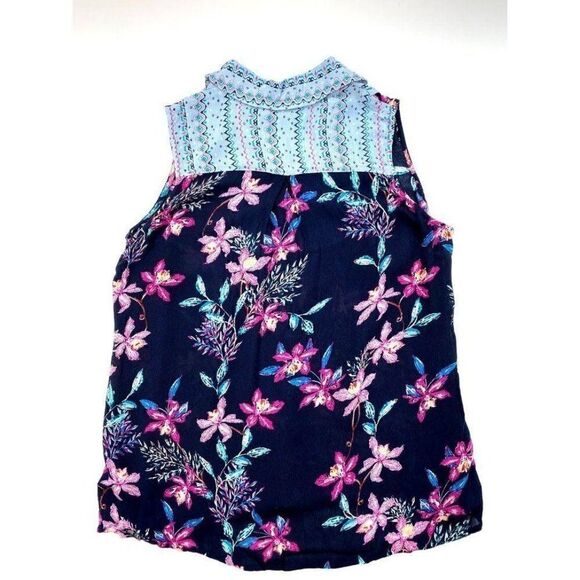Style & Co Blue Sleeveless Floral Top‎ size XL NEW - Picture 2 of 8